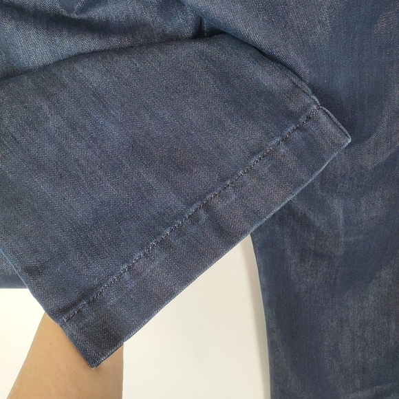 Express Jeans 12 Stella Bootleg Vintage Denim Metallic Sheen Embroidered Bootcut - Picture 11 of 12